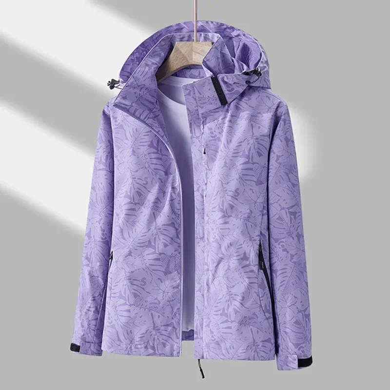 Outdoor Camouflage Women Jacket Autumn Spring Thin Jacket Windproof Sport Running Mountaineering Hiking Hooded Jacket