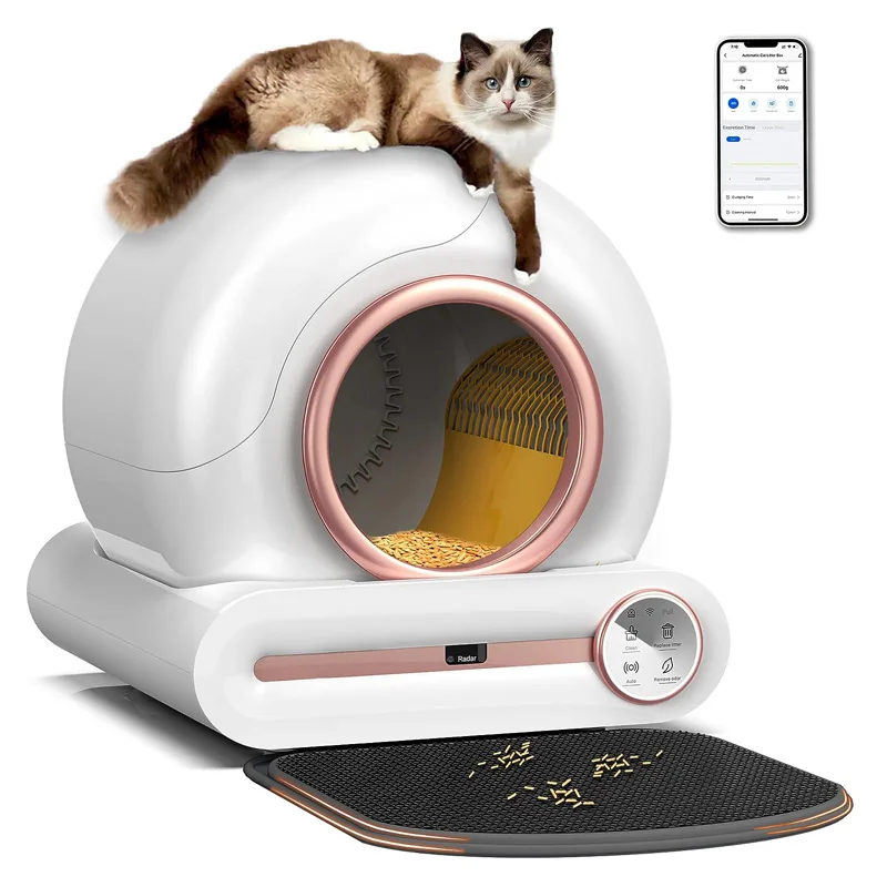 

Self-Cleaning Cat Litter Box Automatic Smart Toilet for Cats APP Control Electric Proof Splash Sandbox Cat Pet Supplies Cat WC