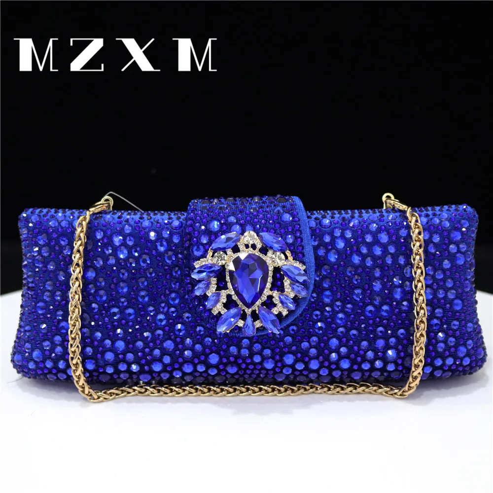 Rhinestone Handbag Metal Flower Button Magnet Switch Design Evening Bag Women's Shoulder Bag Diamond Wedding Gift Bag