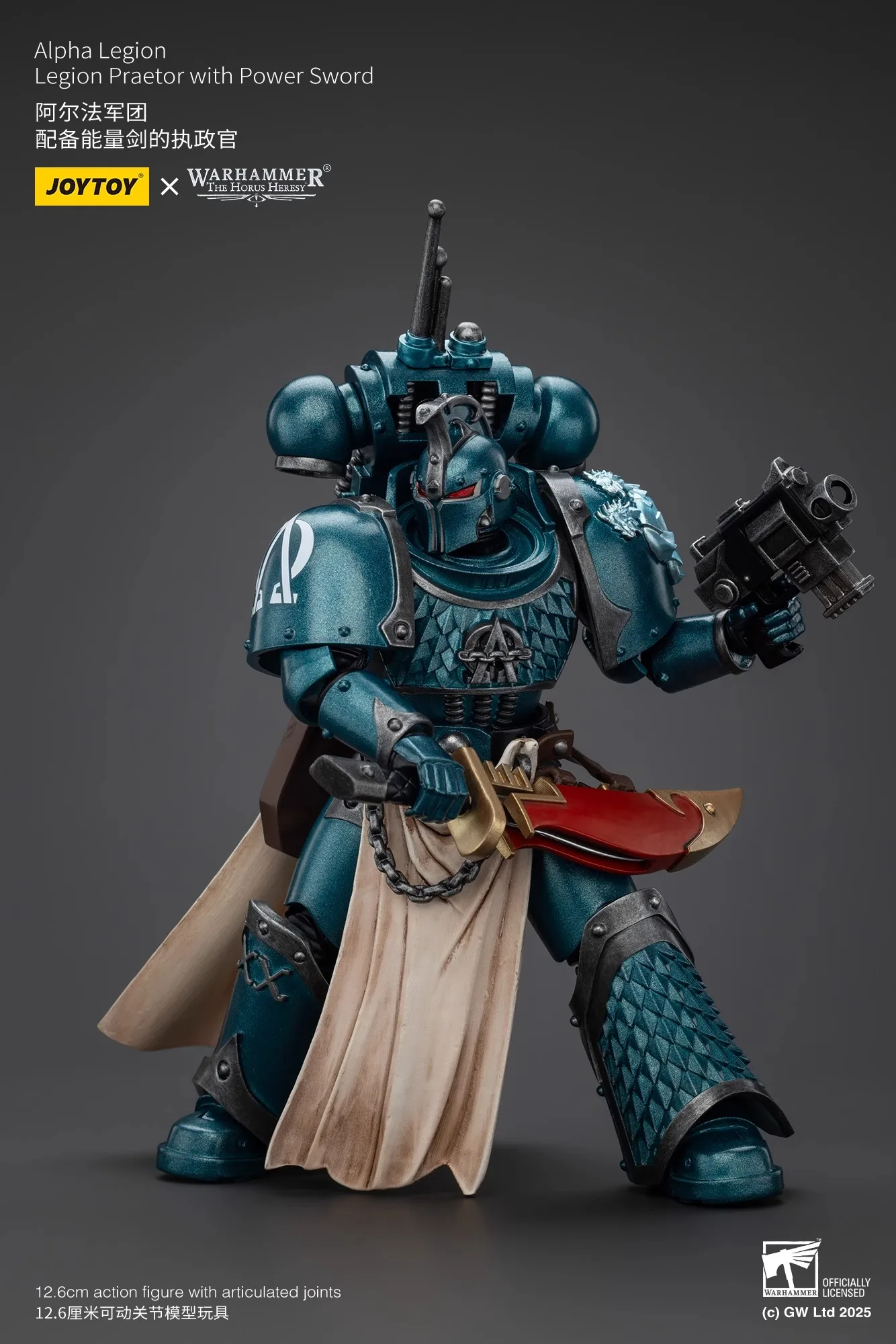 Joytoy Warhammer 1/18 figuras de acción Alpha Legion Legion Praetor con espada eléctrica modelo Toy Boy regalos 3,75 pulgadas