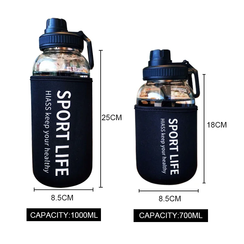 Creative Water Bottle Glass Drink Bottles For Camping Hiking Climbing Sport Bottle Portable Bottle Drinkware Eco-friendly