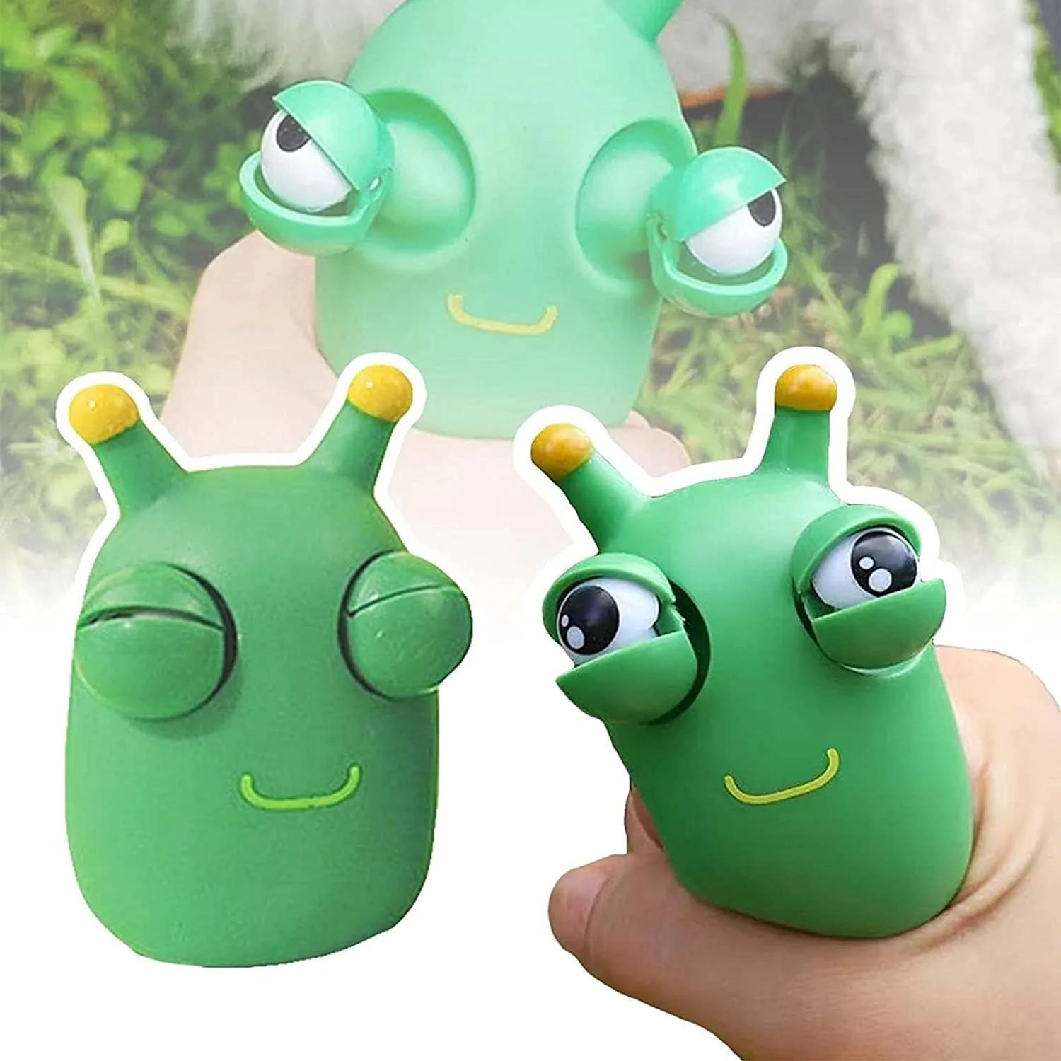 Funny Grass Worm Pinch Toy Panda  Stress Relief Fidget Decompression Toy  Eyes Squeeze Toys Relieve Anxiety Stress Relief Slug