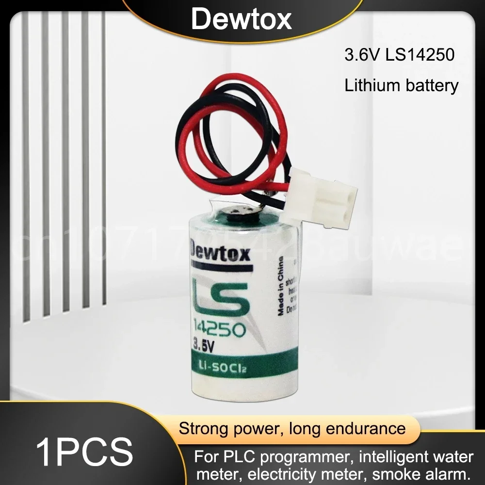 1PCS 3.6V 1200mAh LS14250 Lithium Batteria with Plug for PLC CNC Machine Tools Gas Water Meter LS 14250 SL35 ER14250 Battery