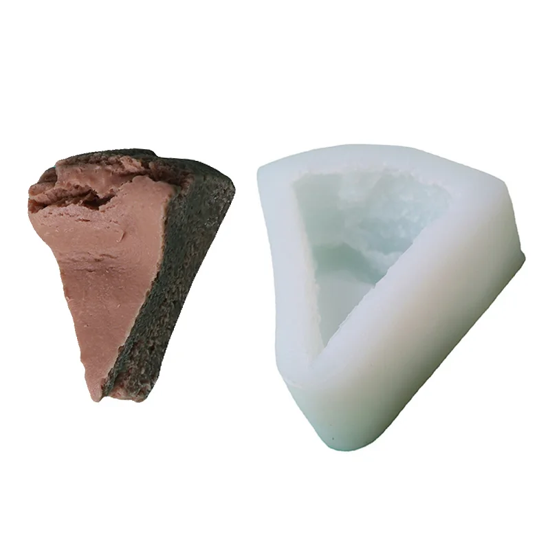 1 piece, simulation triangle cake aromatherapy candle mold, baked dessert handmade internet red bread silicone mold