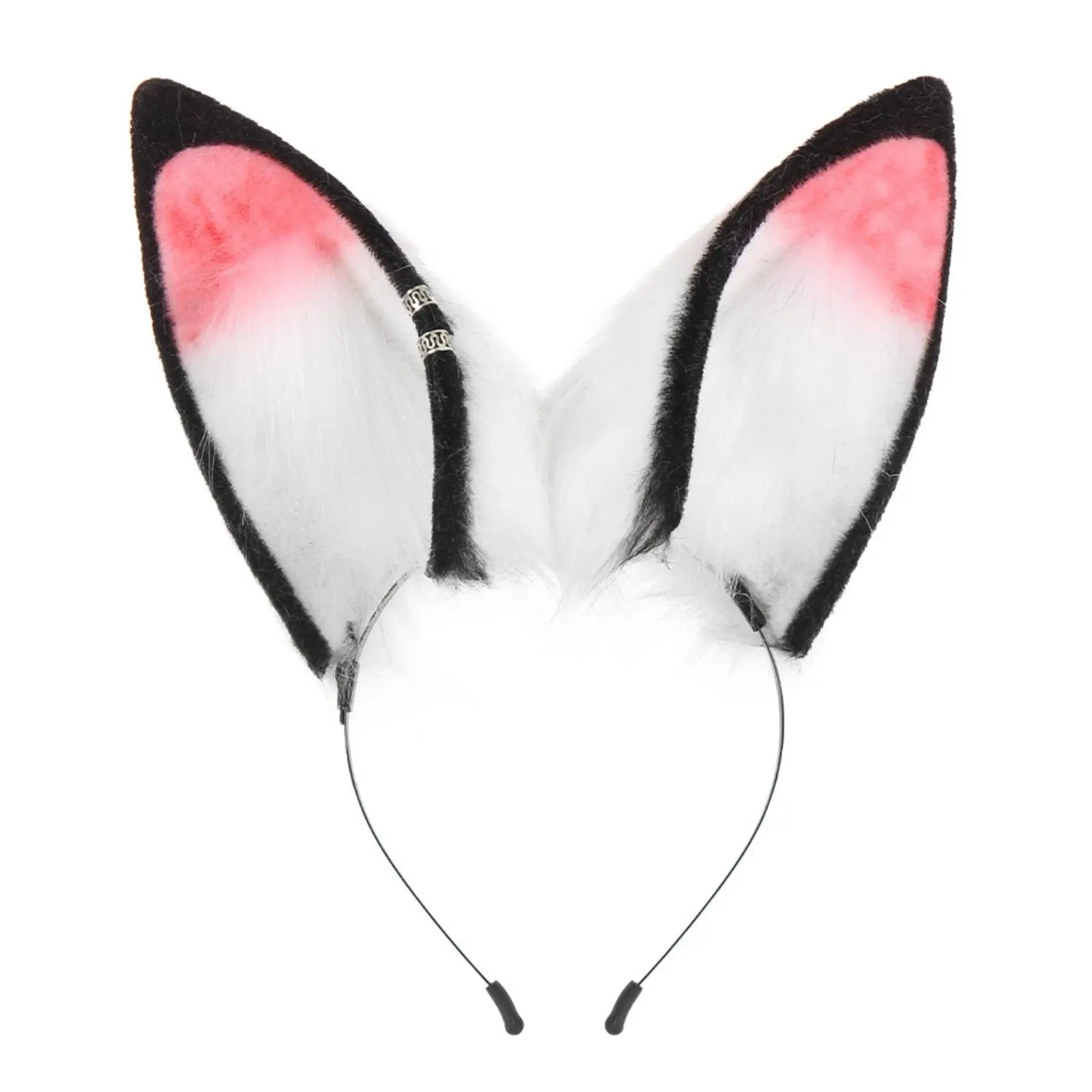 Pink Inner Ear Fox Headpiece with Tail for Cosplay Character Look