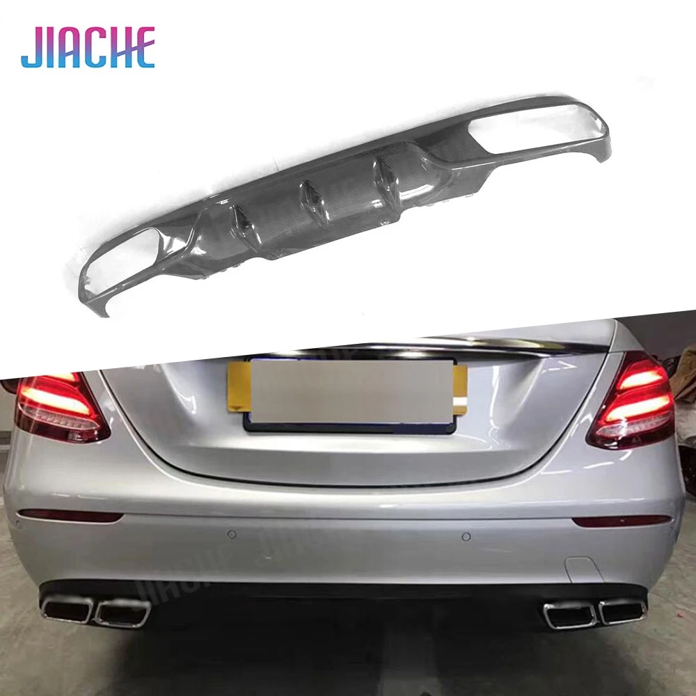 for Mercedes Benz E Class W213 E250 E350 E400 E43 E63 AMG Carbon Fiber Car Rear Lip Diffuser Bumper Spoiler Accessories