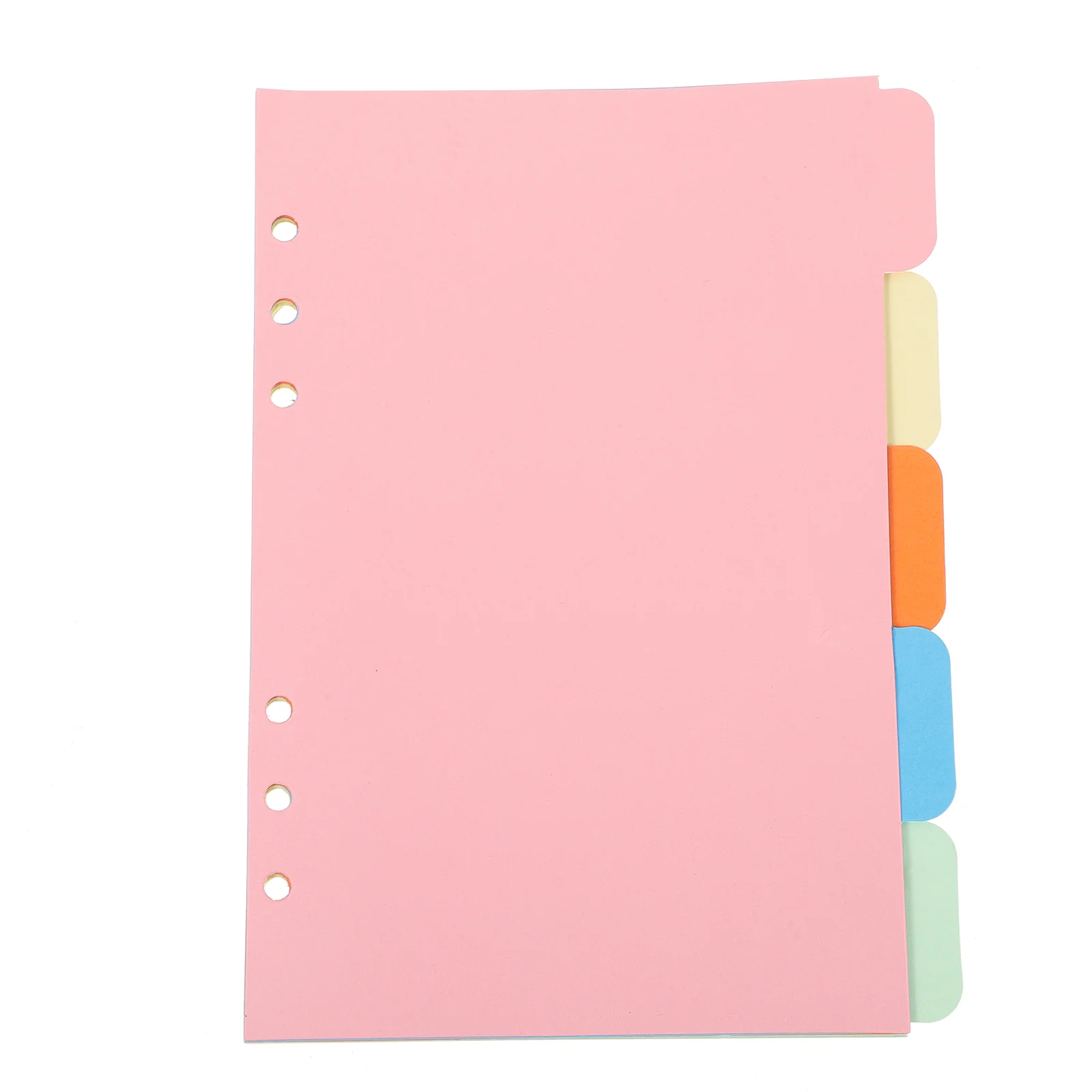 5 Tabs Binder Dividers Insertable Multicolor Notebook with for Binders A5 Colored Index Paper