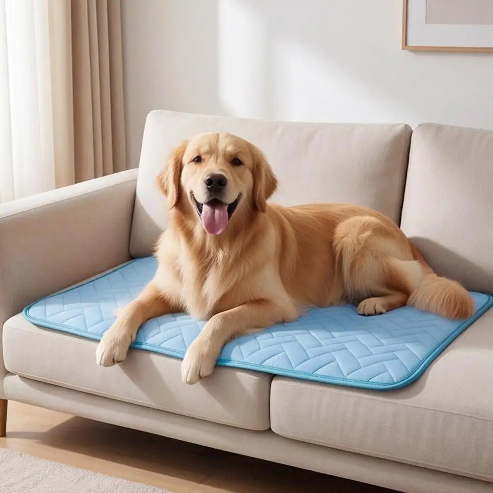 Dog Cooling Mat Pad Summer Breathable Pet Mat Portable Washable Urine Pad Cat And Dog Training Ice Pad view 6