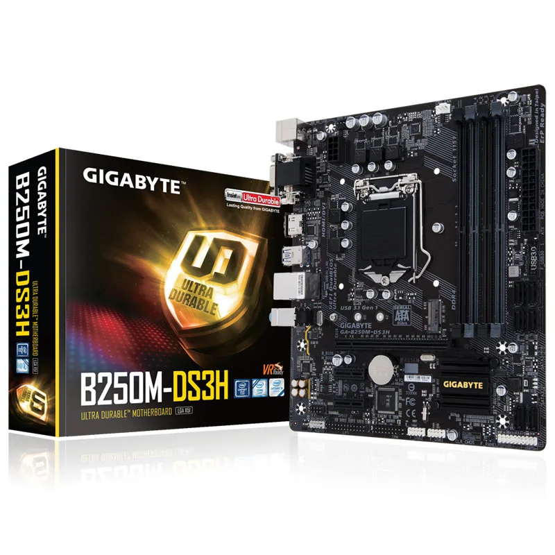 

Новая настольная материнская плата Gigabyte B250M-DS3H LGA 1151, поддержка 6/7-го поколения i7 i5 i3 DDR4 64 ГБ M.2 SSD