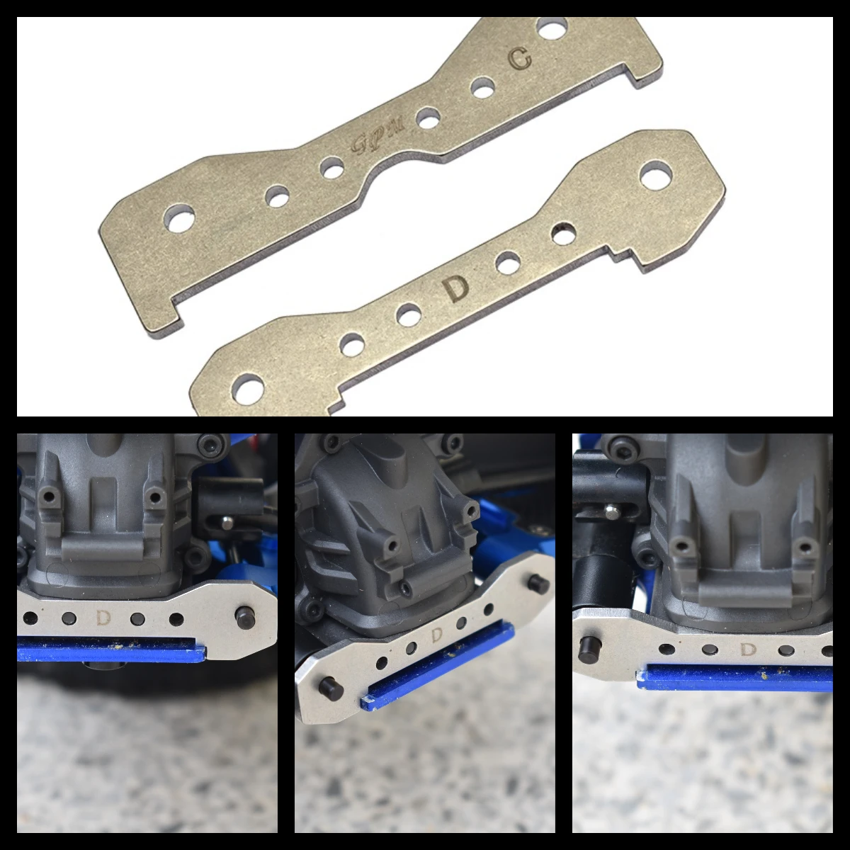 GPM TRAXXAS 1/8 Sledge For Stainless Steel Front Or Rear Lower Bulkhead Tie Bar