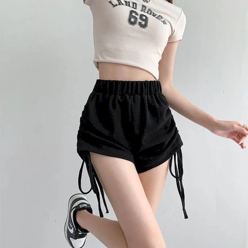 A-line Shorts for Women Summer Sale Korean Style Drawstring Hot Pants Elastic Waist Sweatpants Women Clothing Fitness Yoga Pants