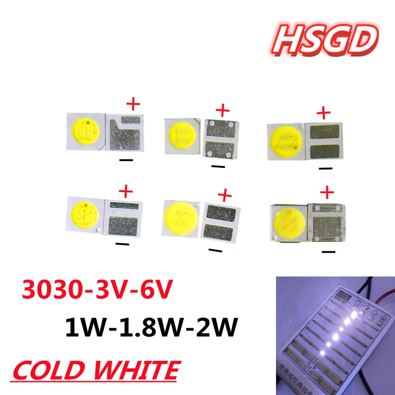 100PCS Factory Biggest Discount LED Backlight LEXTAR Replace lg jufei seoul 3030 3528 2835 6V 3V 1W 2W 210LM Cool white