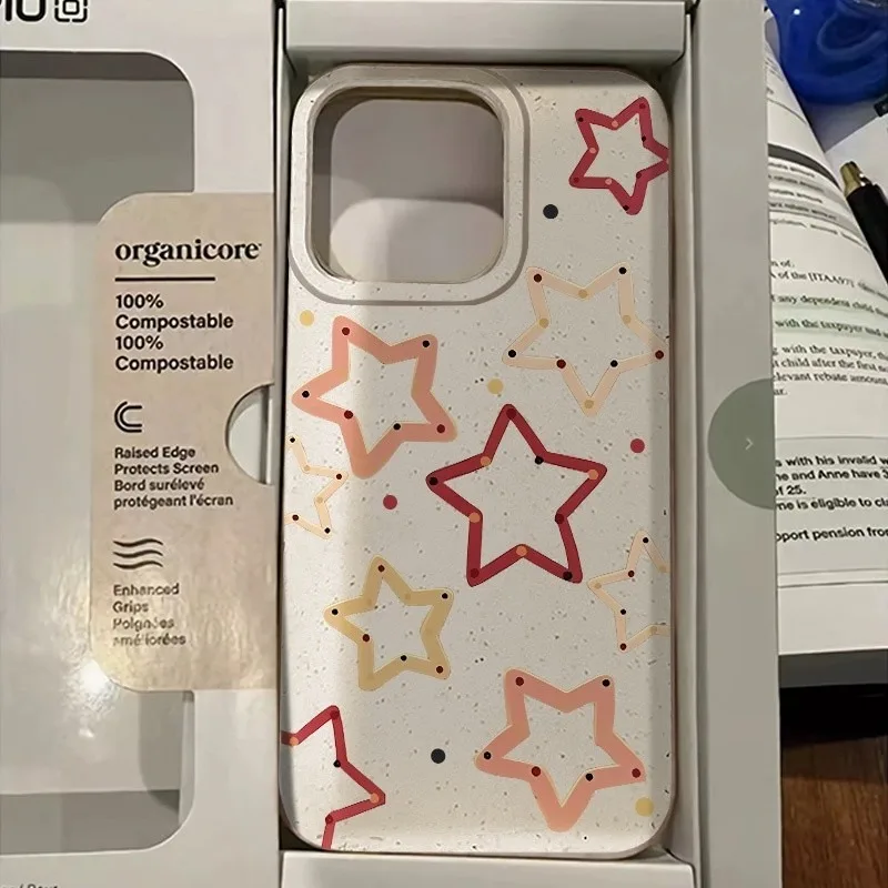 Simplified Little Stars Phone Case For iPhone 13 14 13 12 11 15 Pro Max shockproof Tide brand fashion Case For 7+8+ XR XsMax