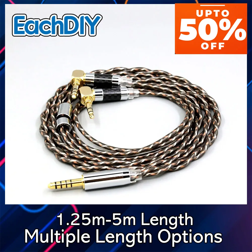 

Кабель для наушников TypeX Shielding 7n 25AWG OCC Litz для Verum 1 One, L-образный разъем 3,5 мм, LN008892