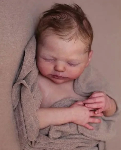 NPK 19''Hoge Kwaliteit Onvoltooide DIY Reborn Teddy Onderdelen Al Geschilderde Pop Kit met Hand Geworteld Blond Haar Collectible Baby