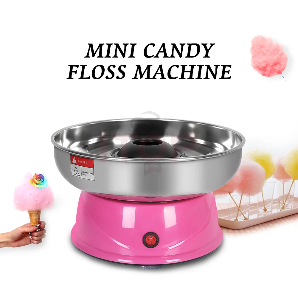GZKITCHEN Candy Floss Machine for Home Hot Sugar Manufacturing Automatic Cotton Pink Set Steel Key Stainless Power Item