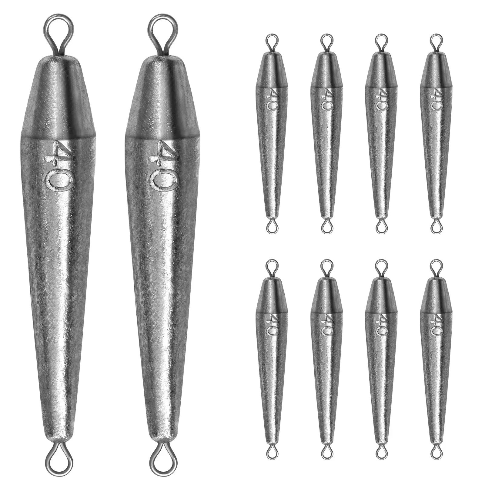 10pcs 40g Sea Fishing Leads Sinker 30g 50g 60g Anchor Weight Sinkers Freshwater Saltwater Lead Weights Pendant Drop shot