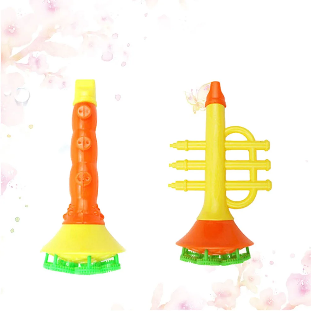 Máquina de burbujas con forma de instrumento Musical poroso, soplador de burbujas, juguete divertido para niños y niñas (Color y estilo aleatorios), 2 uds.