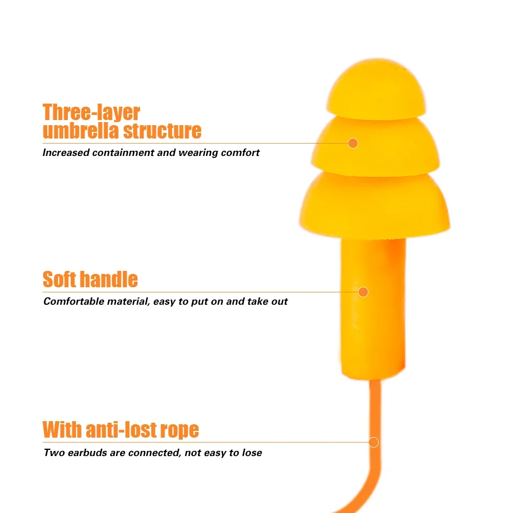 4/1 Paare 3-lagige Schwimm ohr stöpsel wasserdichte weiche Ohr stöpsel mit Seil geräusch reduzierung Schlaf ohr stöpsel Gehörschutz