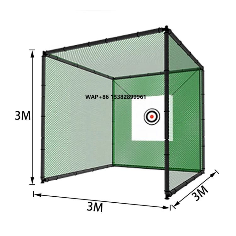 

OEM 10'x10'x10' Golf Hitting Cage Target Practice Net With Complete Frame Kit Indoor Outdoor Golf Net