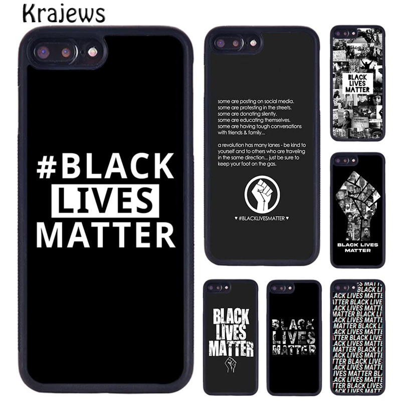 Krajews Black Lives Matter BLM Painted Phone Case For iPhone 16 15 14 plus 11 12 mini 13 Pro XR XS Max cover coque