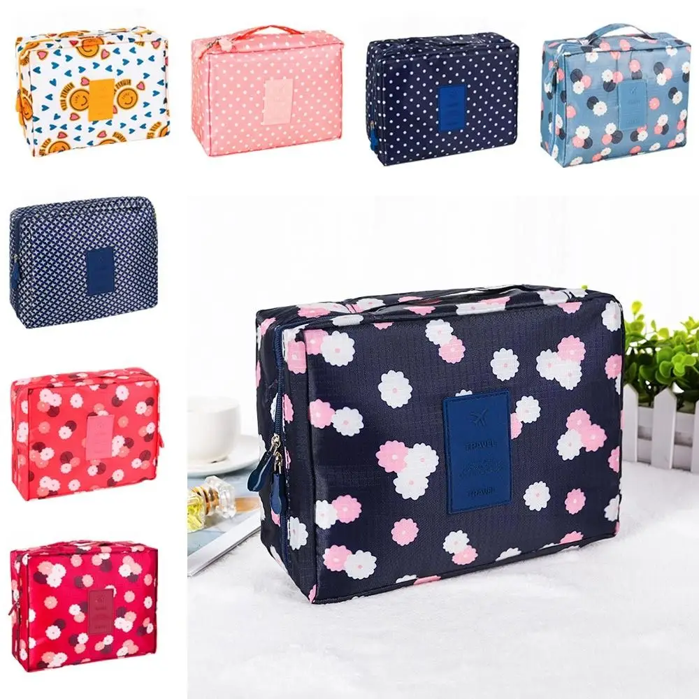 Large Capacity Toiletry Organizer Makeup Bag Oxford Multi Compartment Cosmetic Bag Creative Print Make up Cases Girl