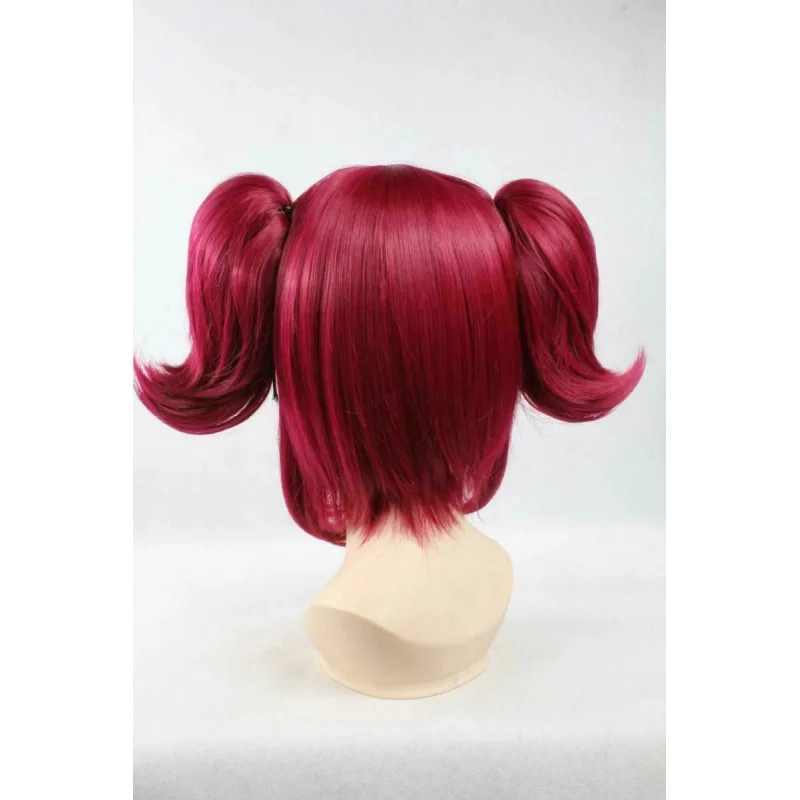 Nieuwe rode staartjes paardenstaarten schoolmeisje volwassen cosplay pruik + pruikdop