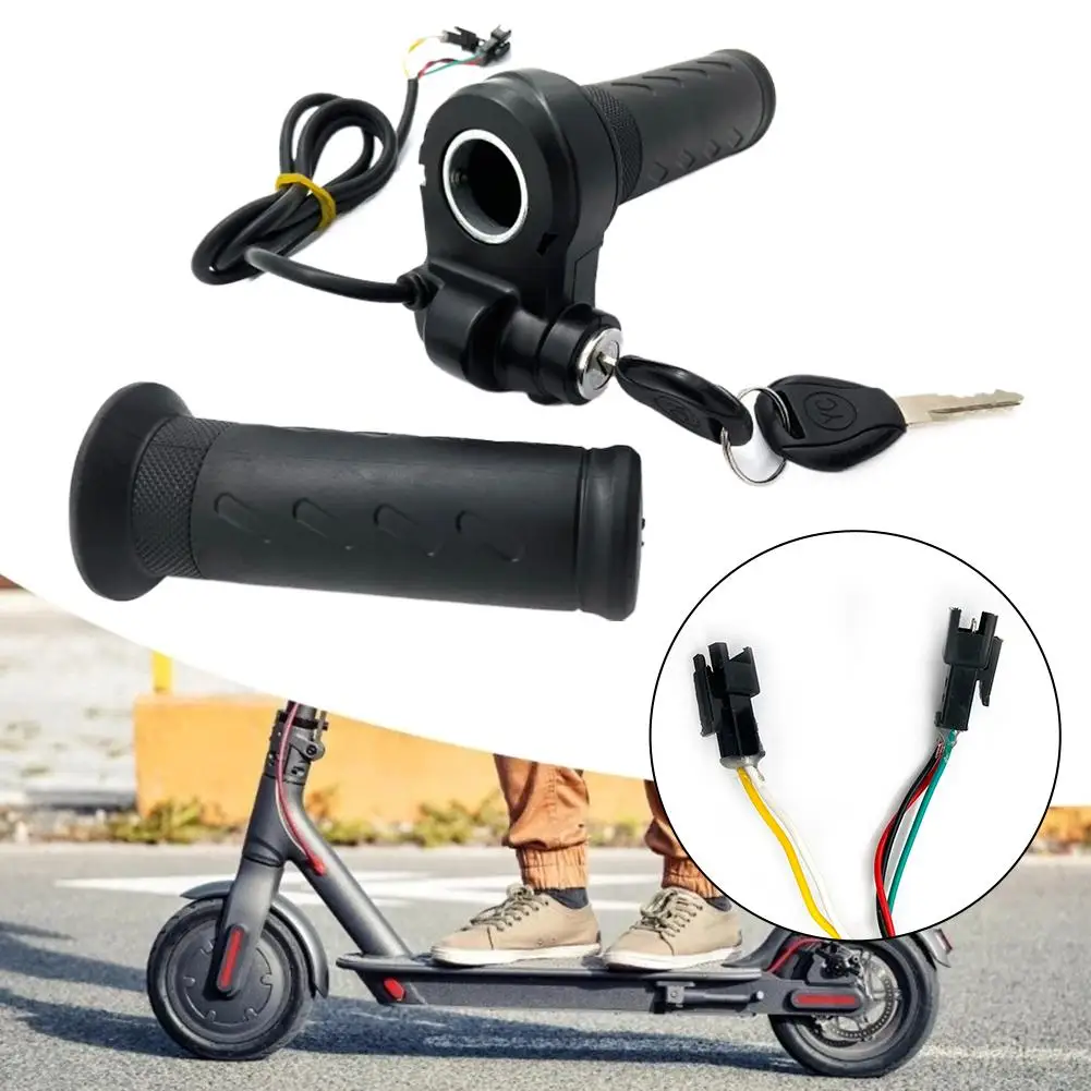 E-Bike Grip Universal Electric Bicycle Scooter & Handlebar ,Twist Lock Key with Replacement Accelerator Twist B1A1