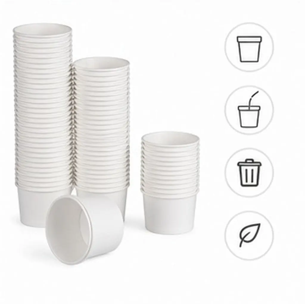 100Pcs 50Ml Mini Disposable Paper Cups Small Tasting Cups for Beverage Sampling Easy Pour Leak Proof Compact Elegant Bulk