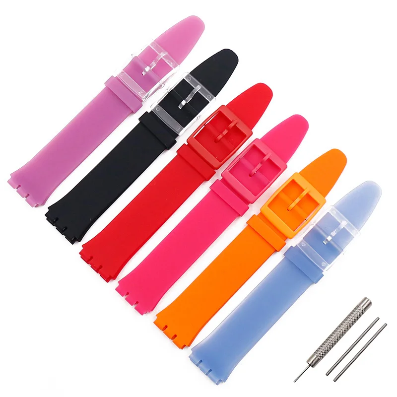 16mm mannen rubberen horlogeband compatibel voor Swatch Cicada's Wing SFK397 SFK360 SFK361 horlogeband vrouwen siliconen sport polsband
