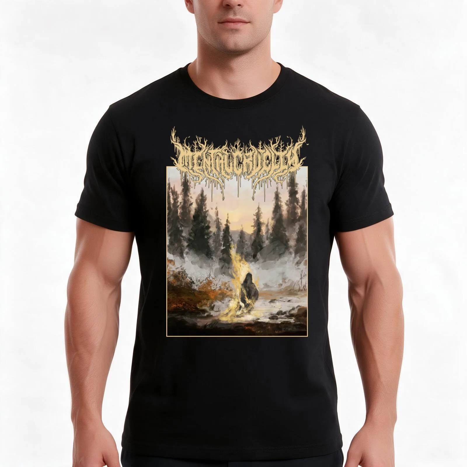 Mental Cruelty King Ov Fire T-Shirt, Summer Casual Cotton Tee, Oversized Streetwear Tops, Vintage Graphic Print, 100% Cotton