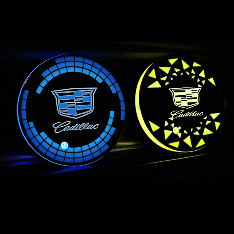 Posavasos con carga USB para coche, luz de inducción inteligente para Cadillac ATS CTS DTS STS SLS SLR XLR BLS Escalade Tiburon CT6
