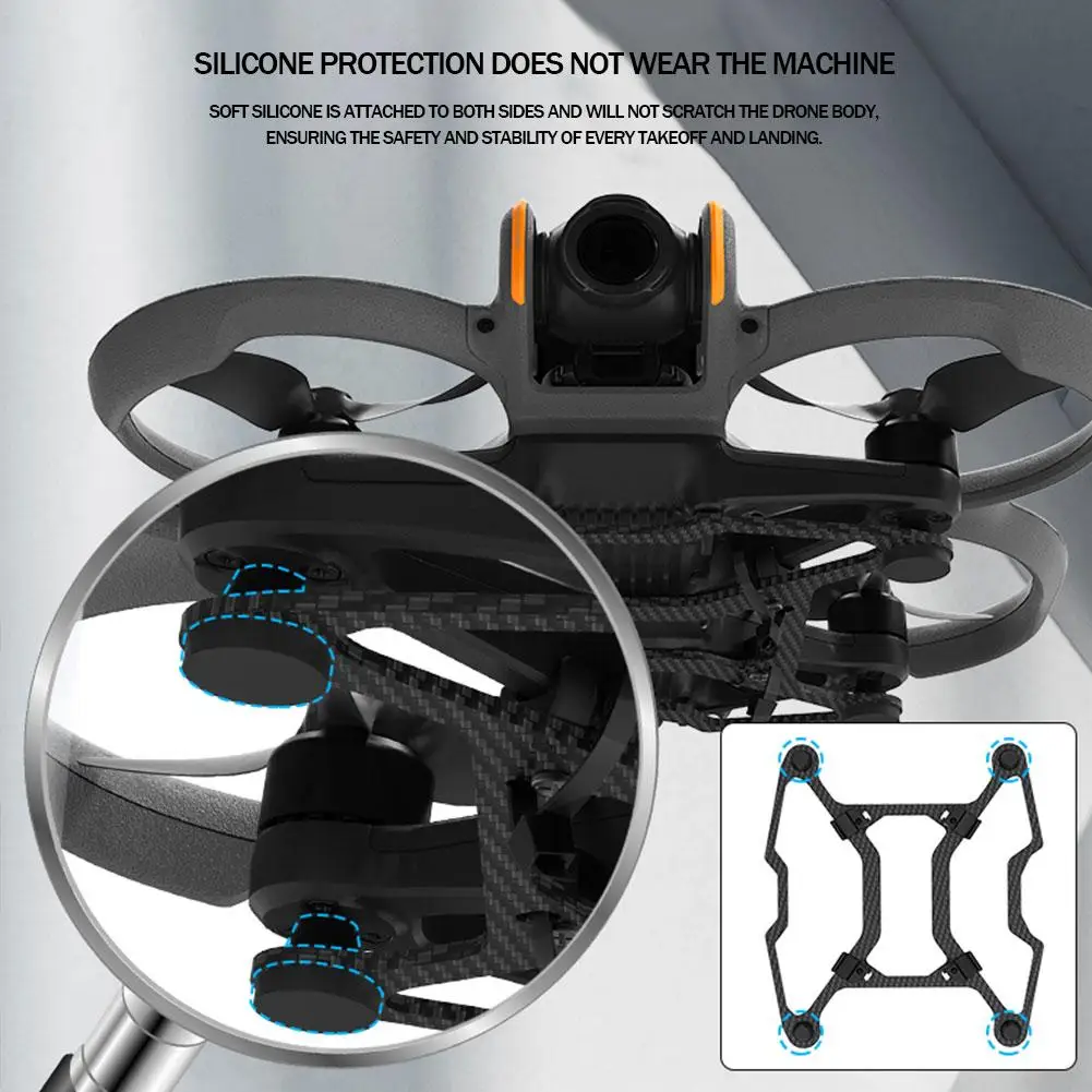 Accesorios para drones DJI Avata 2, armadura de chasis, fibra de carbono, Protector anticolisión, parachoques, chasis, protección contra impactos