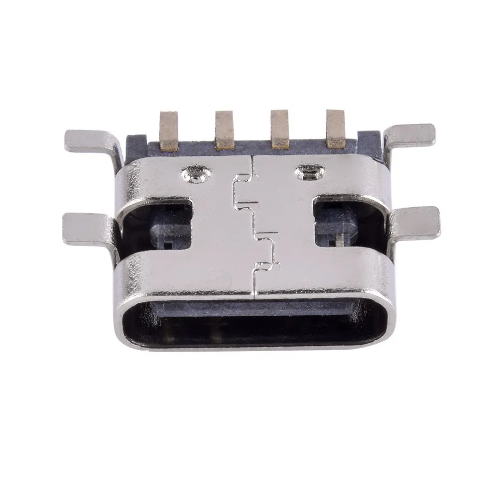 100pcs 4 Pin Type-C SMT Socket Connector Micro USB Type C 3.1 Female Placement SMD DIP For PCB design DIY High Current Charging