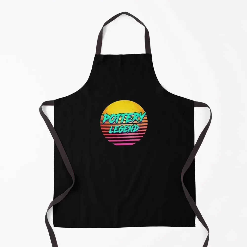 

1980s Retro Pottery Gift Apron kindergarten teacher man chef uniform cooks clothes Chef Accessories Apron
