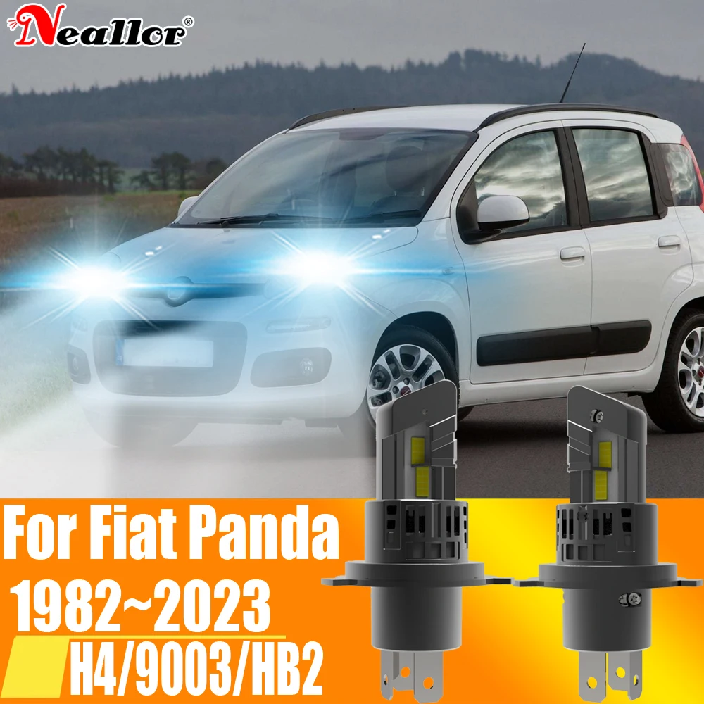 2pcs H4 HB2 9003 Led Headlight Canbus No Error Car Bulb High Power White Fog Light Diode Lamp 12v 55w For Fiat Panda 1982~2023