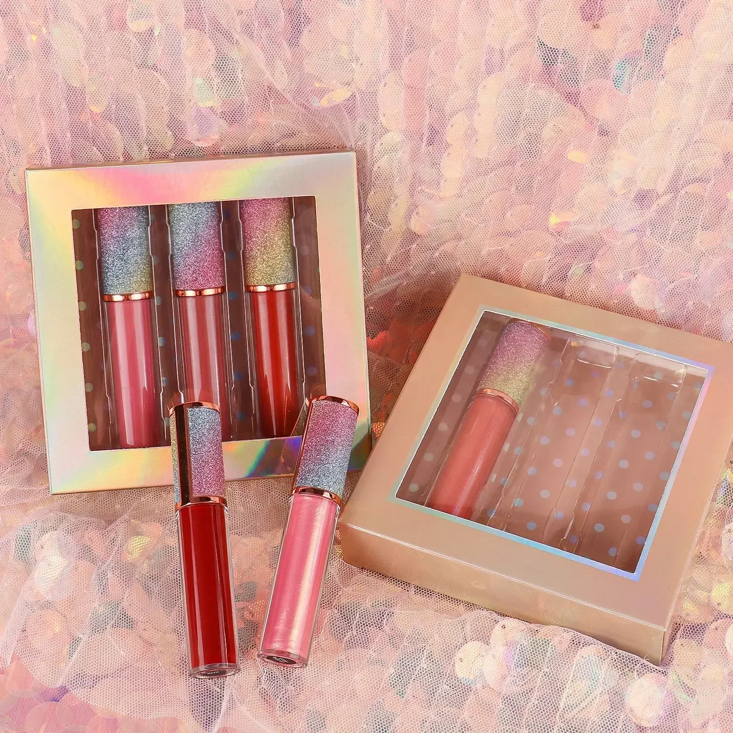 Private Label Lipgloss set di trucco vegano Kit per il trucco delle labbra all'ingrosso di alta qualità