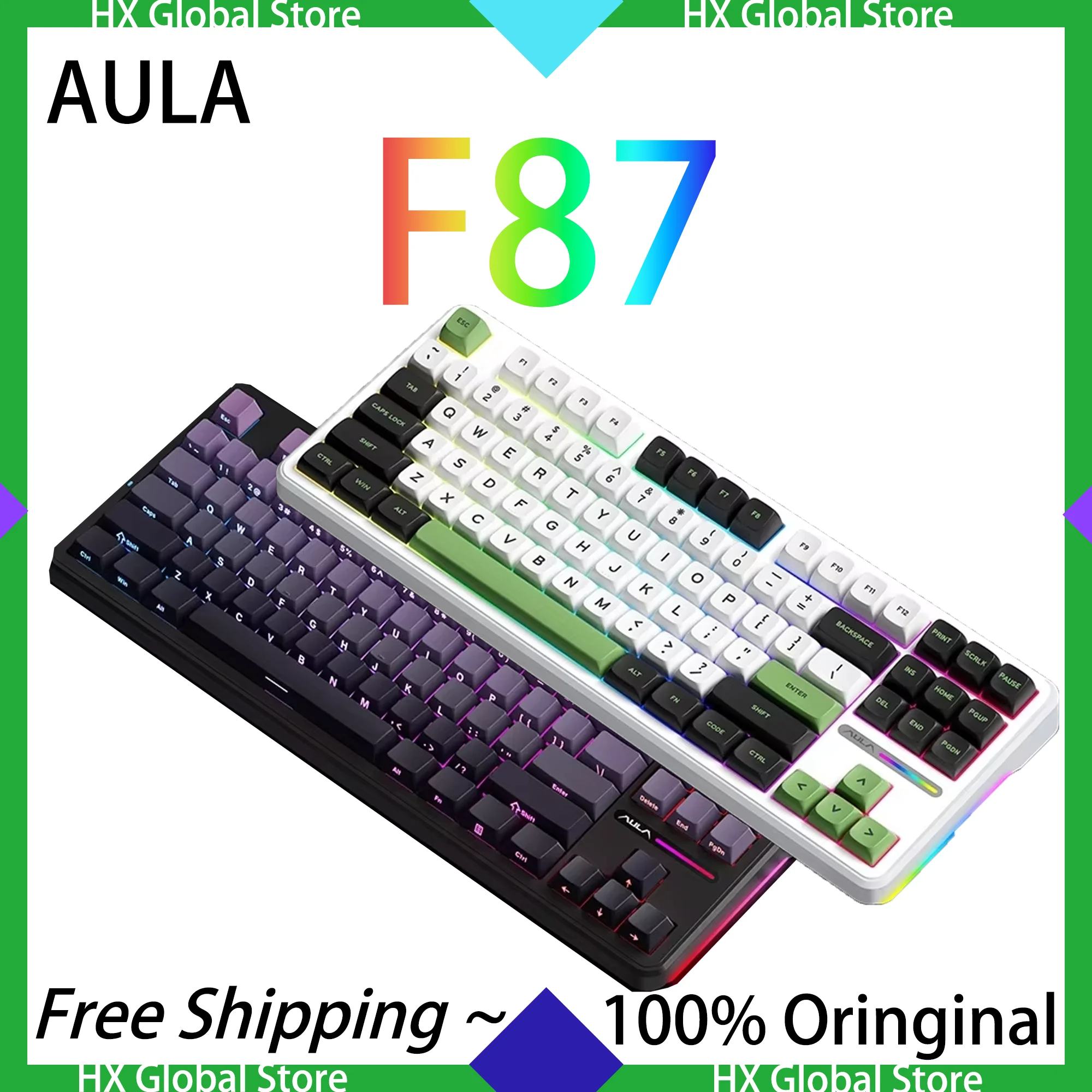 

AULA F87/Pro Keyboards Ash Wood Switch V4 Mechanical 2.4G Wireless Bluetooth Wired 3 Mode PBT 75% Layout OEM Hot Swap RGB Custom