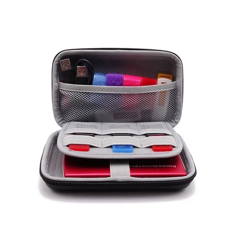 Portable Hard Drive Protective Cover EVA Material Power Bank USB Cable Charger Storage Bag Zipper Bag
