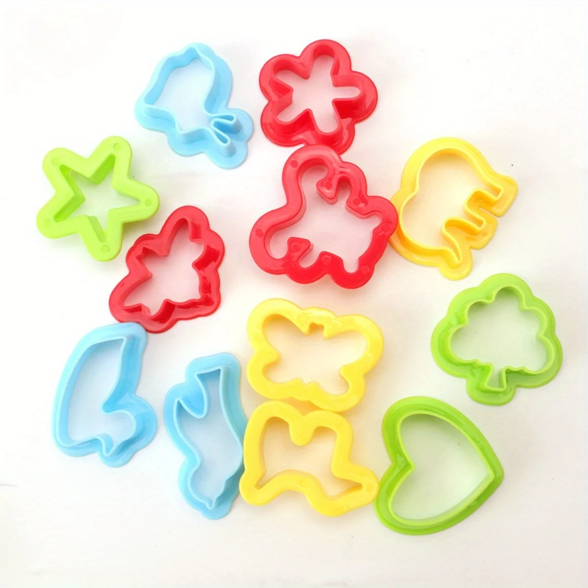 12pcs, Clay Tool Set, Soft Pottery Mold DIY Clay Cutter Clay Polymer Geometric Shape Mold, Multiple Colors Available.