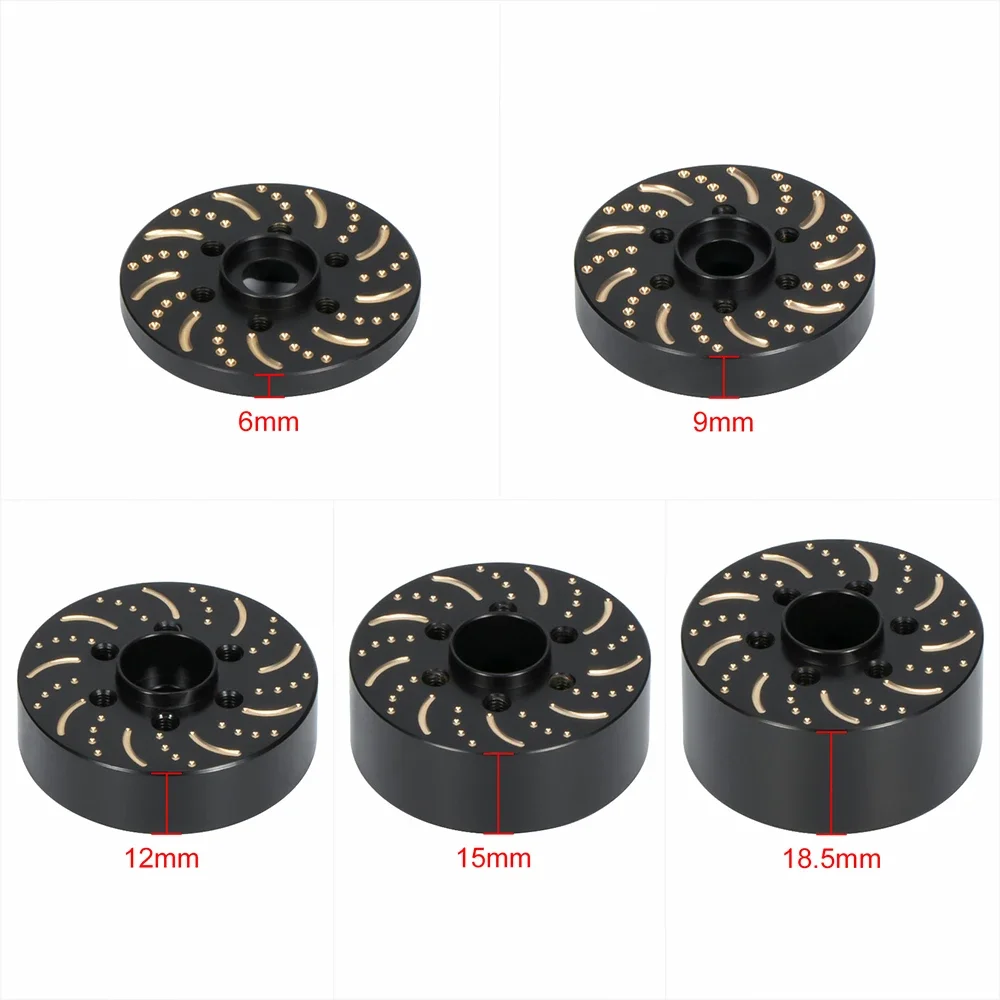 Brass Weights 12mm Hex Brake Disc Wheels Adapter for 1.9 2.2 Beadlock Rims SCX10 Capra TRX4 TRX6 VS4-10 Gen8 Element RC Enduro