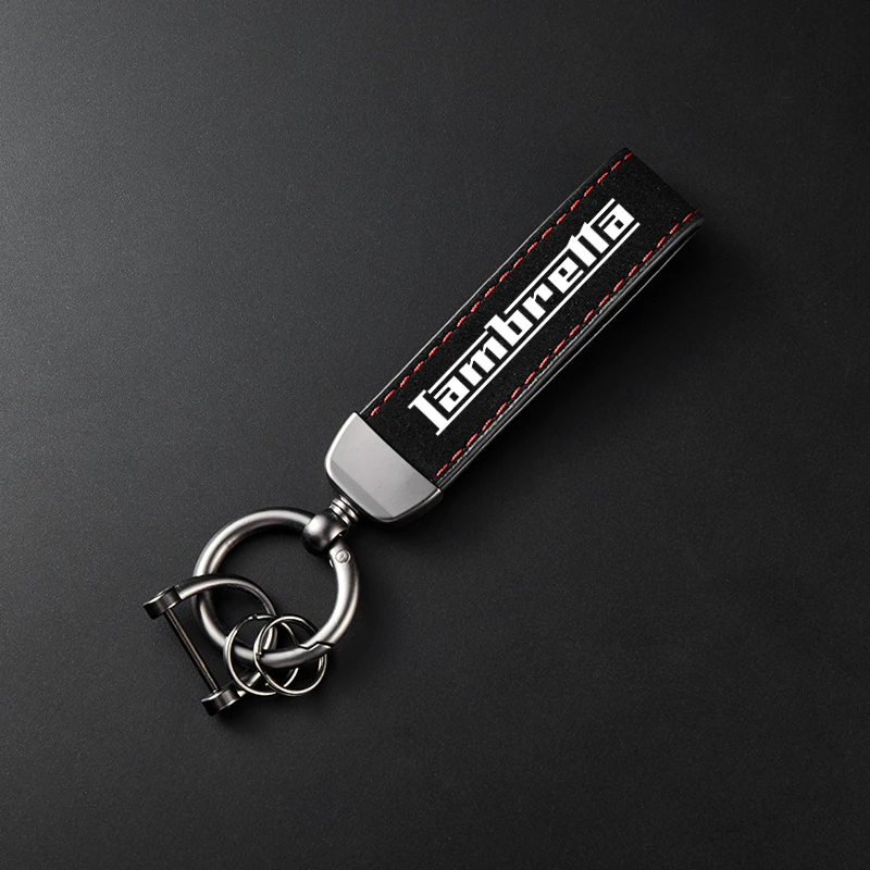 Lambretta G350 X300 V125 V200 V50 X125 액세서리 고급 가죽 스웨이드 키체인 오토바이 키링