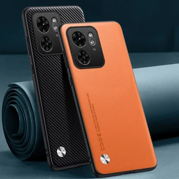 Motorola Moto kenar 40 Neo için lüks PU deri kılıf arka kapak mat silikon koruma telefon kılıfı Motorola kenar 40 5G