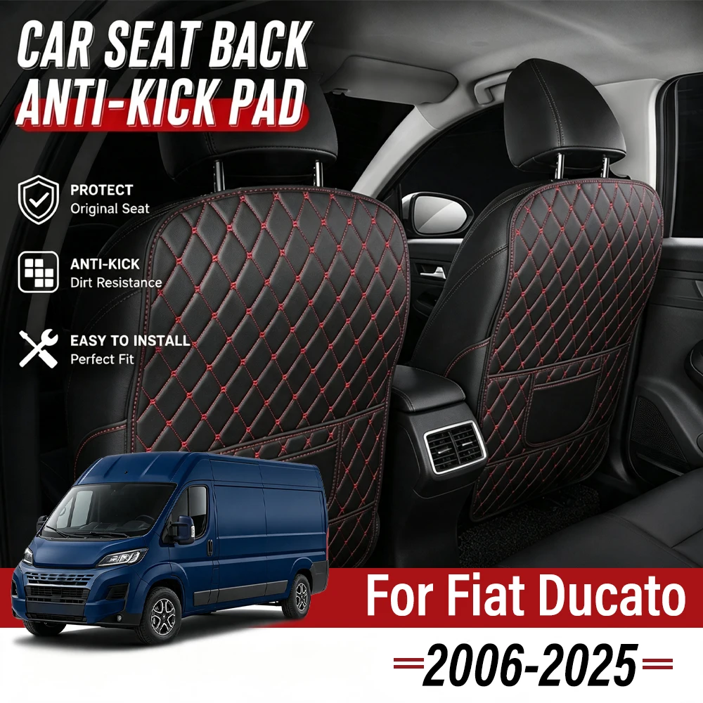 Easy Clean PU Anti Kick Mat Pads For Fiat Ducato 2006-2025 Dirt-Repellent, Two Color Choice, Quick Install Full Coverage