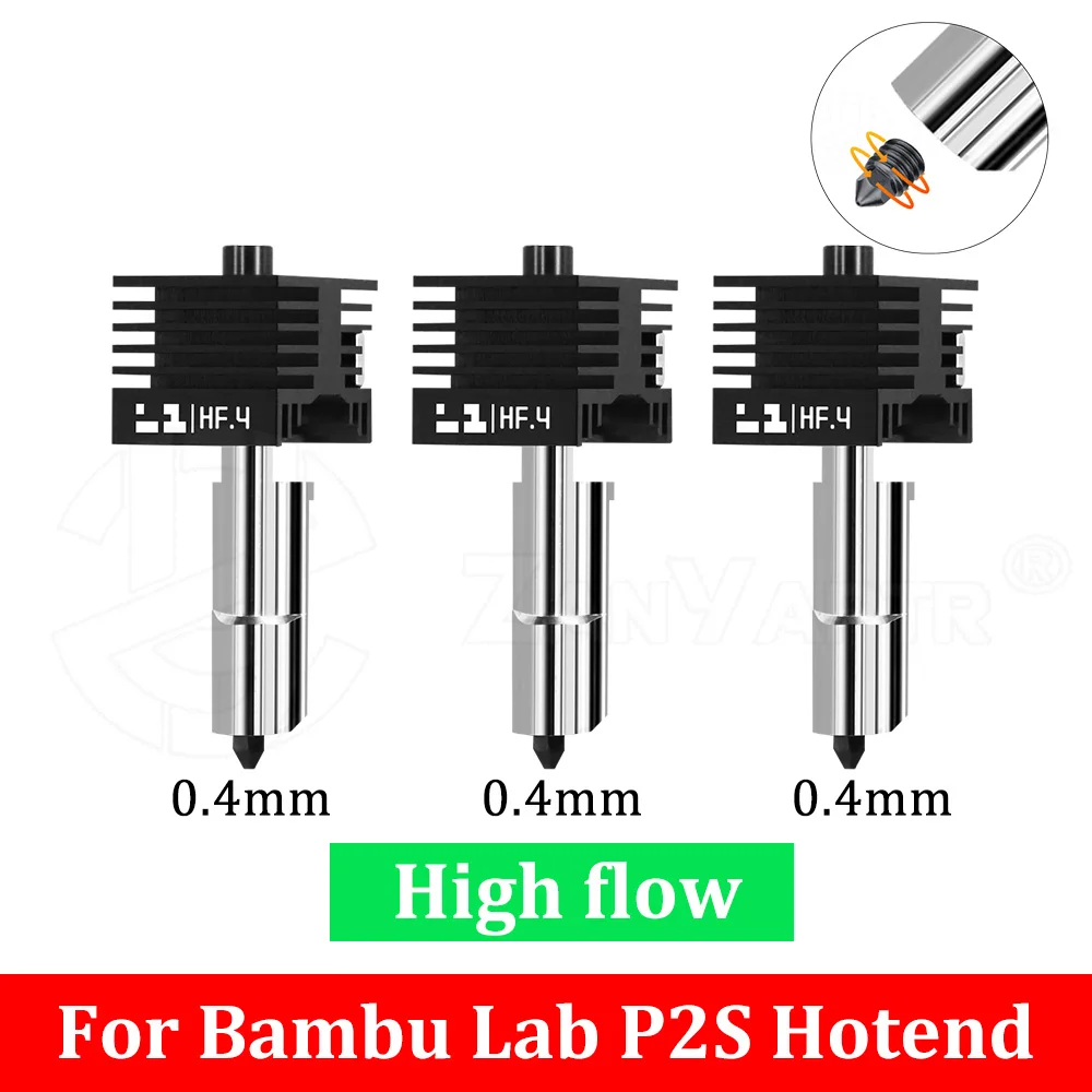 Für X2D P2S Hotend für Bambu Lab P2S Standard/High Flow Hotend Hochwertig Schneller Druck Abnehmbare Düse 0,2 0,4 0,6 0,8