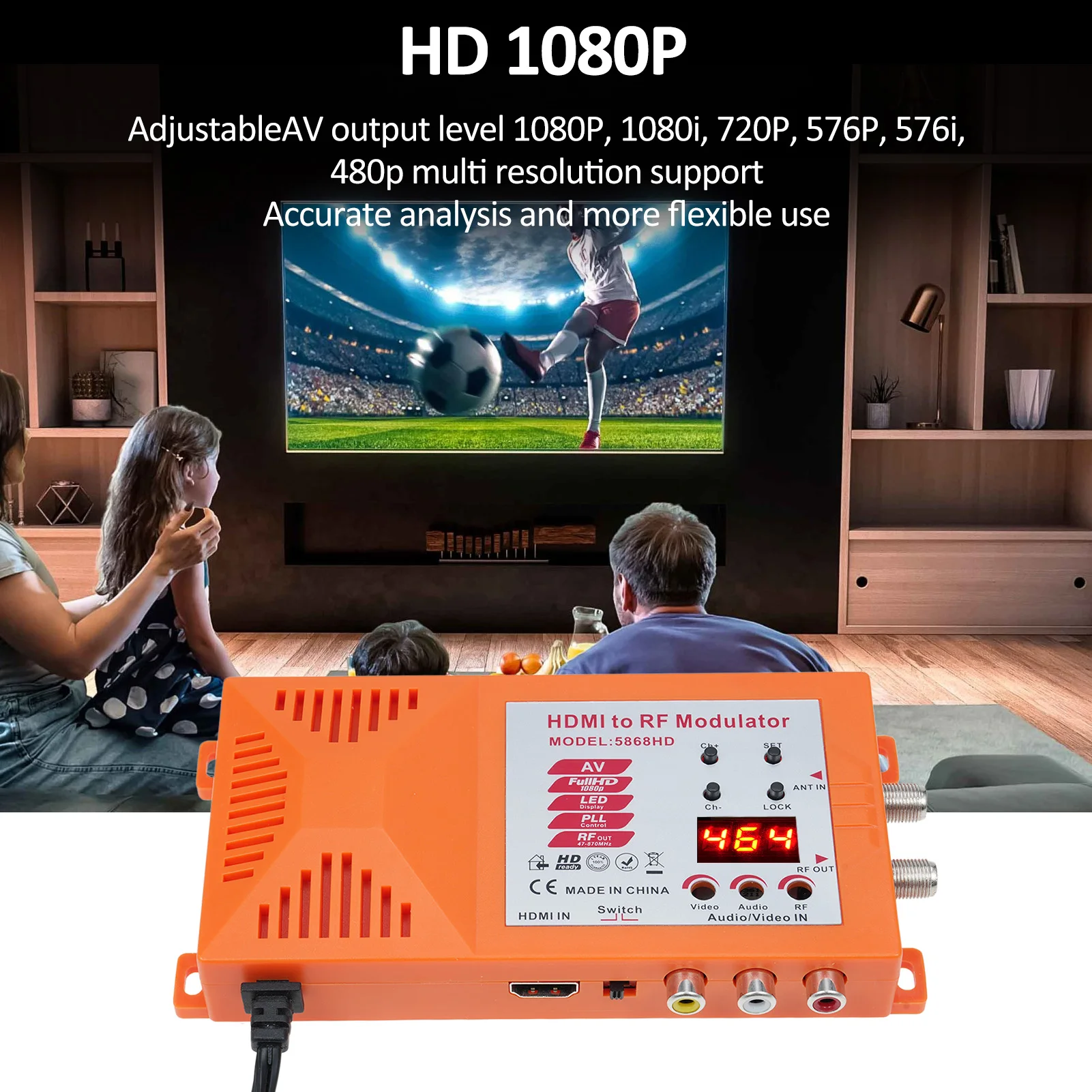 

TV and AV to RF Modulator RF Converter Digital RF Modulator for PAL NTSC Format for Converter for Home TV for HDTV Tuner