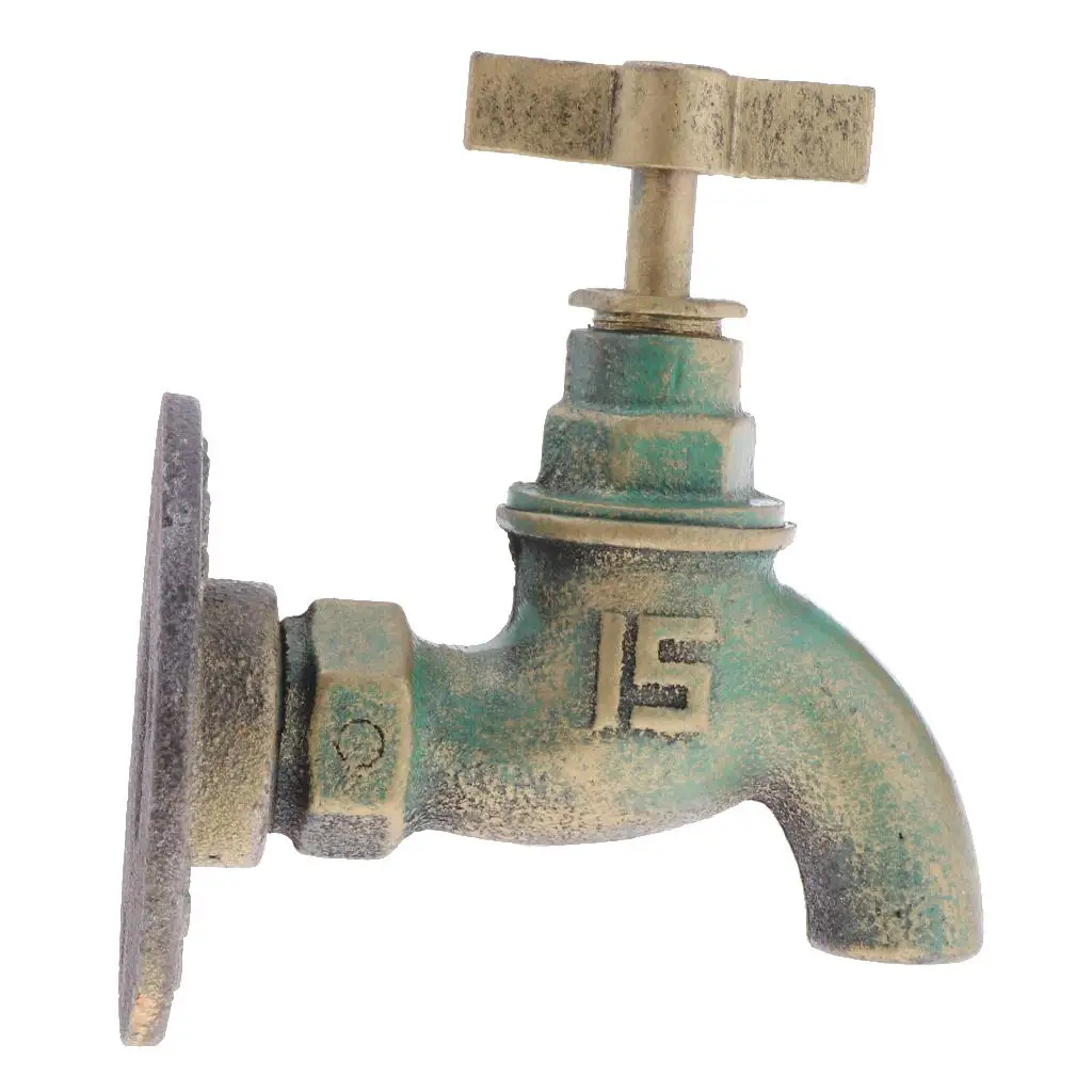 Vintage Retro Spigot Handle Knob Shaped Coat Robe Hook Metal Wall Mount Kitchen Bathroom Decor