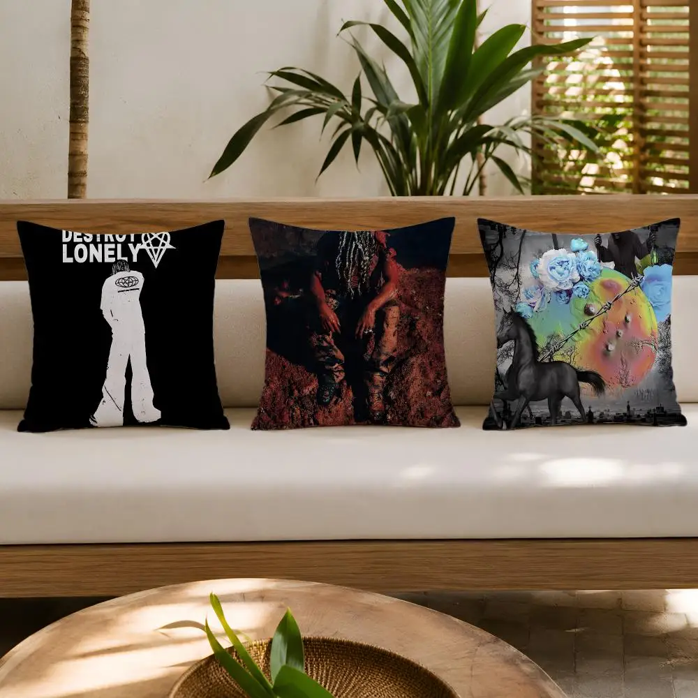 Rapper Singer D-Destroy Lonely Cushion Cover Wrinkle-Resistant Short Plush Cushion Covers Breathable Machine-Washable