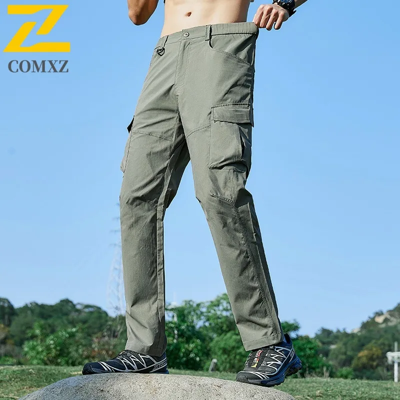 

Autumn Men's Tech Cargo Pants Lightweight Quick-Dry Tactical Trousers Solid color Many-Pockets for Hiking Urban Streetwear 2025