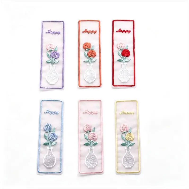 Imitation Organza Embroidered Flowers Bookmark Journal Decoration Reading Marker Gift For Book Lovers